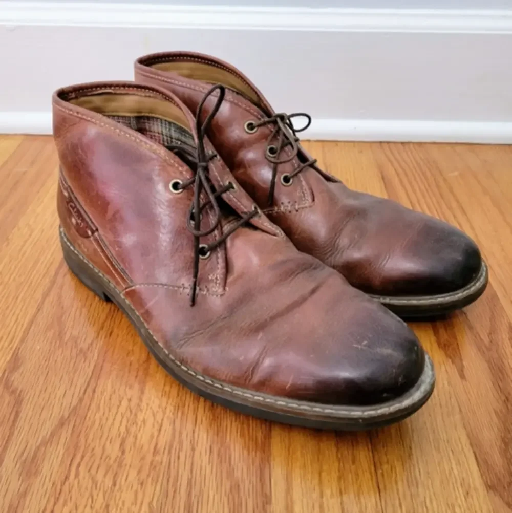 Clarks 1825 Collection Montacute Duke Leather Lace-up Brown Chukka Boot, Size 11